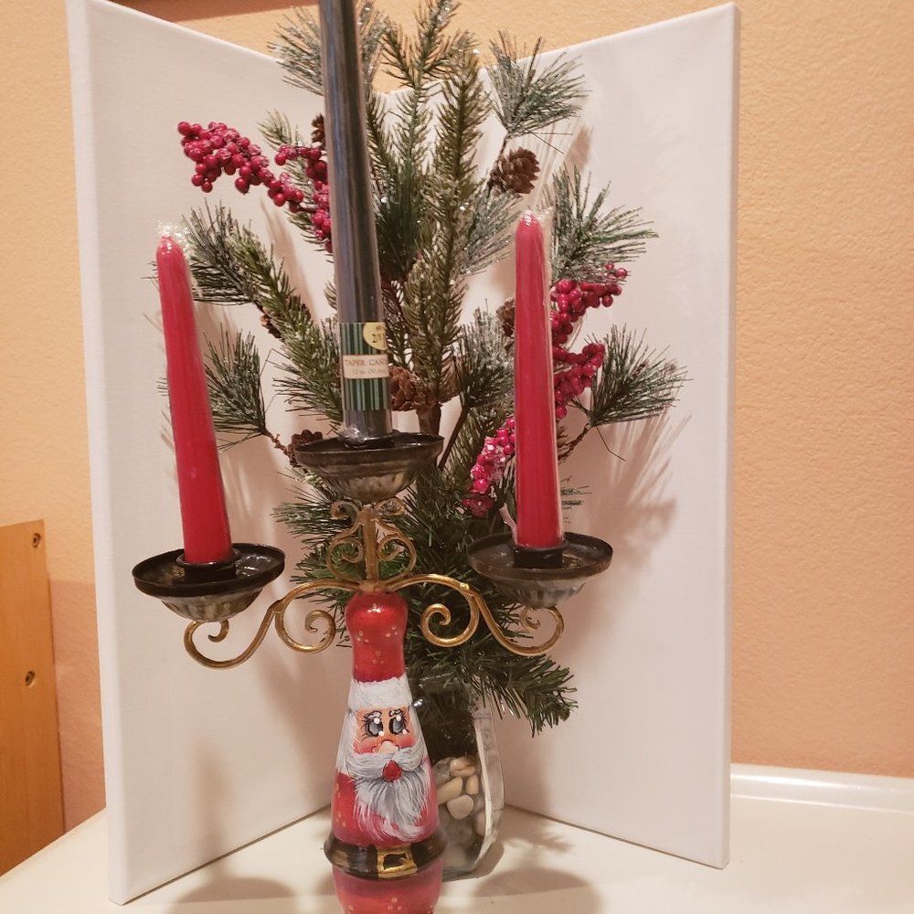Old Things Made New Santa Clause Candelabra